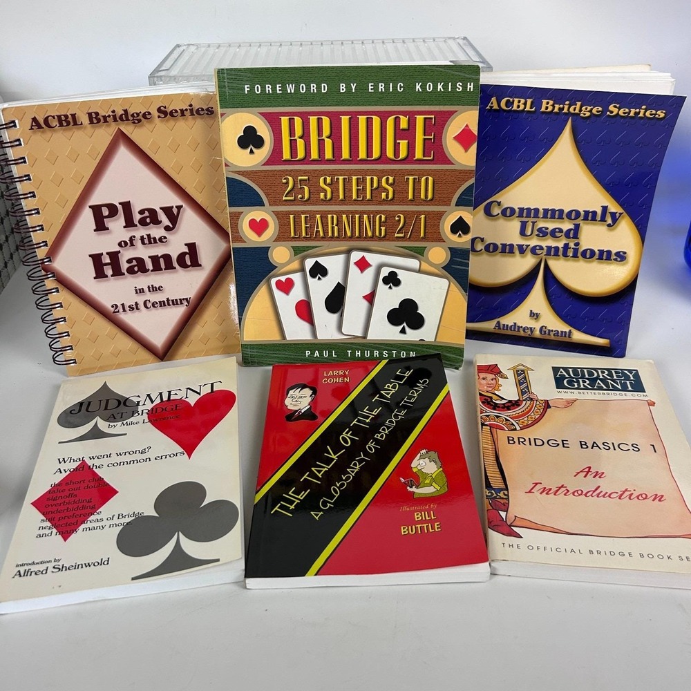 LOT of 8 Books on Playing Bridge by Thurston, Grant, Buttle